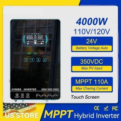 4KW MPPT 110A Charging Controller Touch screen Hybrid Solar Inverter Max PV 350V