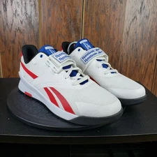 Reebok Men's Lifter PR Cross Trainer Power Lifter White Red Blue  Size 11.5  