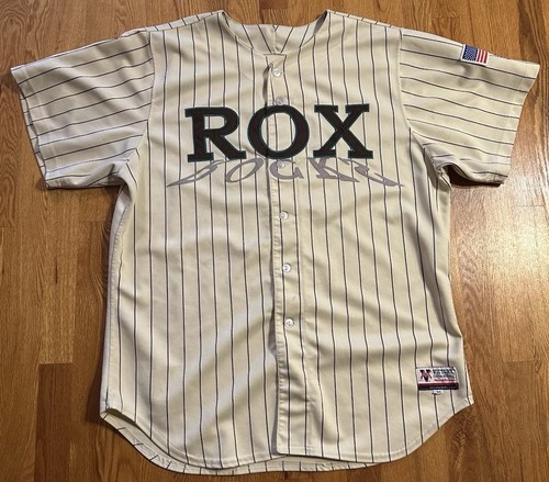 Brockton ROX #34🔥Minor League Victory Athletics White Pinstripe Jersey Size 50