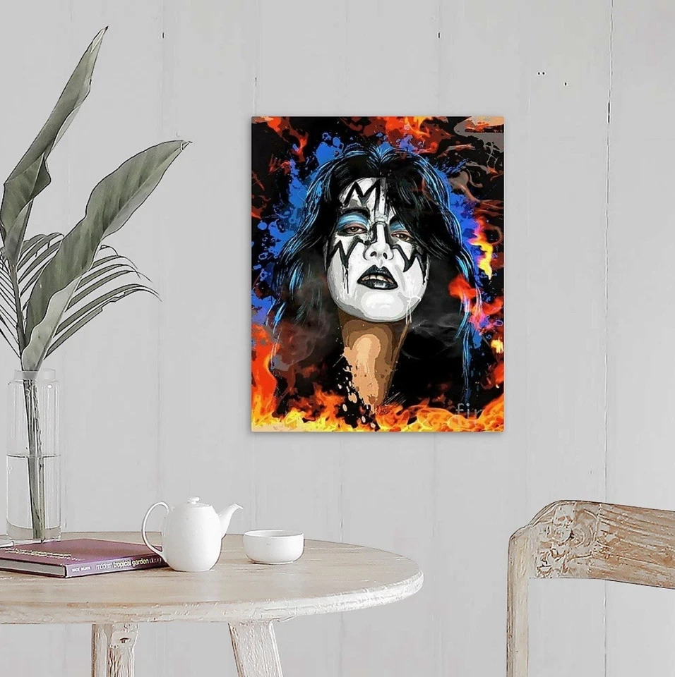Ace Frehley KISS холст 16 x 20 настенное искусство Starchild гитара Gene Simmons - Изображение 2 из 2