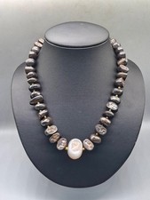 Natural Garnet Stone Roman Period Different Intaglios Stamped Beads Necklace