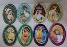 Vintage Coca Cola Tip Tray, Lot of 8, Oval Tin Advertisement Collectable Plates