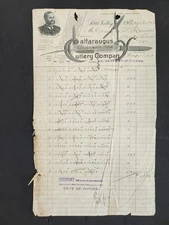 1903 antique CATTARAUGUS CUTLERY little valley ny JBF CHAMPLIN BILLHEAD scissors