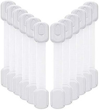 12-Pack Child Safety Cabinet Locks No Drill Adjustable Strong Adhesive