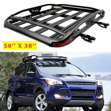 Roof Rack Luggage Cargo Basket + Cross Bars w/ LED Light For 2013-24 Ford Escape
