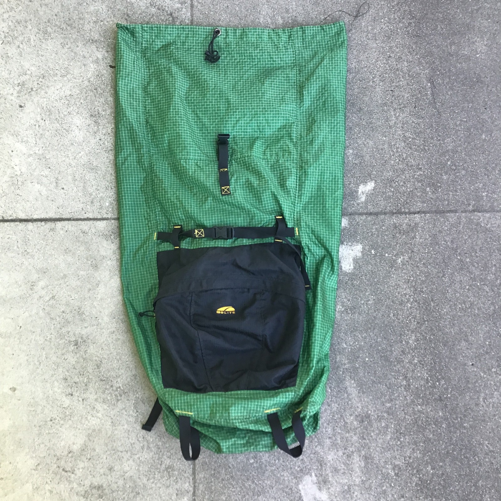 Mochila Go Lite Gust Verde Cuadros Camping Senderismo Mochila Sin Marco Verde Pequeña