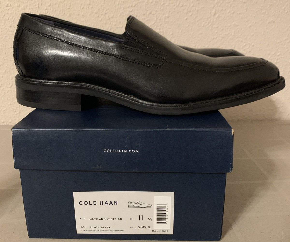 Cole Haan Buckland Venetian Men's Loafer 11M Black Leather Slip On