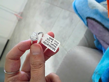Moissanite Engagement Ring 925 Silver Heart Halo White Size 8 2-4.99ctw