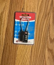 Travel Sentry TSA Accepted Luggage Lock 3-Dial Combination Cable Black TSA21100