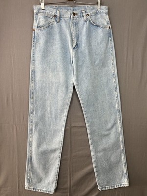 Wrangler Straight Leg Jeans Herren W33 L34 hellblau Baumwolle Denim (0760)