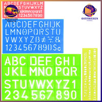 Buchstabenschablonen Pp-Kunststoff 4 GrößEn Zahlen & Buchstaben Set