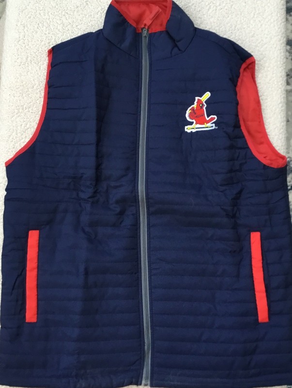St. Louis Cardinals Bayer Adult XL Full Zip Puffer Vest Embroidered Lightweight