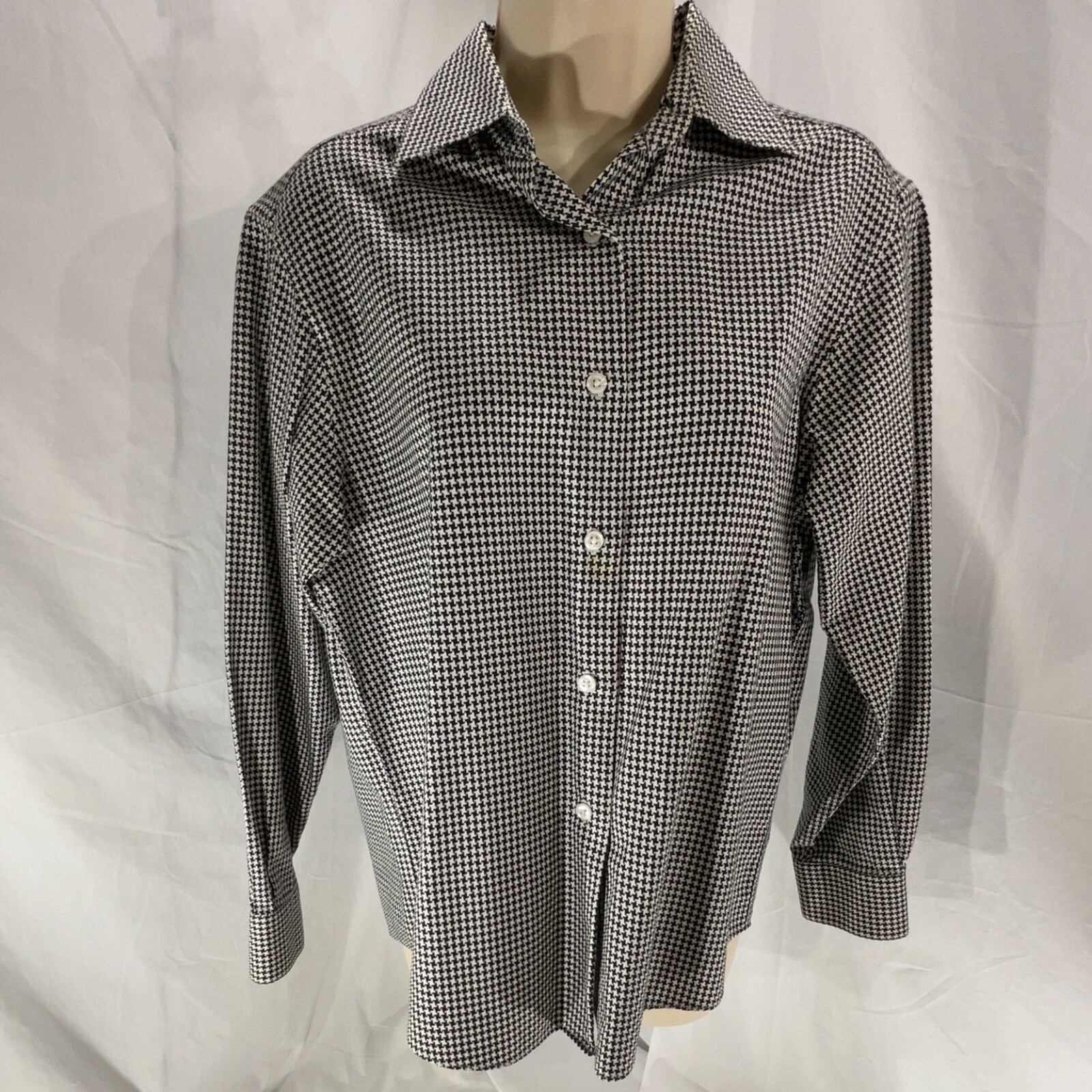 Chicos Design Button Down Collared Top white blac… - image 15