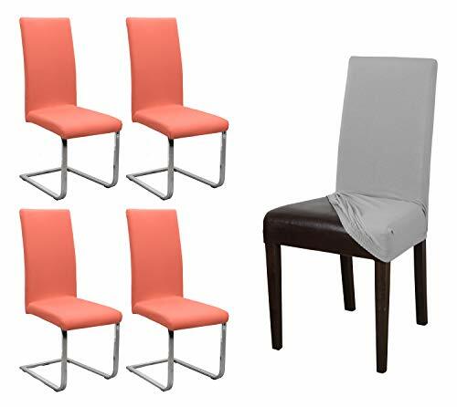 Beautex - Set di 4 coprisedie in jersey, elasticizzato, cotone bi-elastico, colo