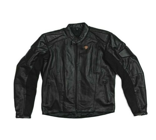 NEW Leather Motorcycle Jacket Riding CE Armor Biker Jacket Black GDM Men's - Picture 9 of 12