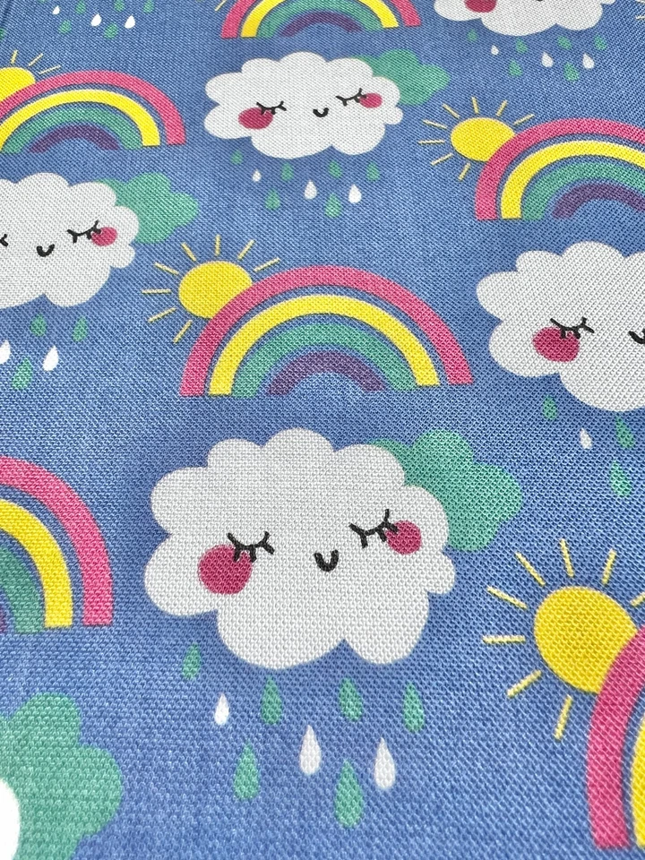 "Diario encuadernado, diseño de nubes arco iris de 80 hojas con cinta y campana 7"" x 5""" Foto 4 de 4