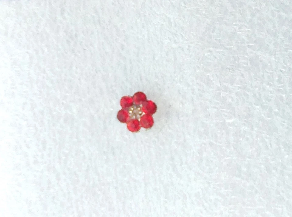 Designer Stud Nose Ring Silver Plated Nose Ear Push Pin Indian Fashion Jewelry - Image 3 of 4