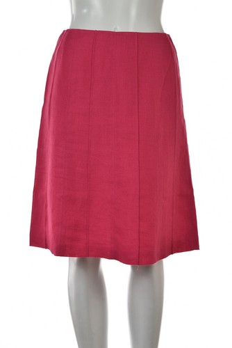 Talbots Womens Skirt Size 2 Hot Pink Solid A-Line Knee Length Linen Casual Work - 第 1/5 張圖片