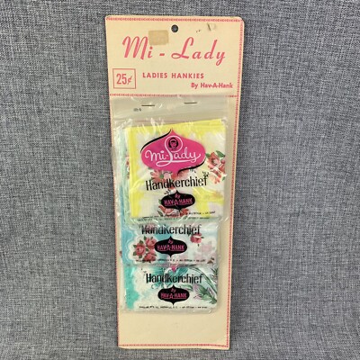 Vintage Mi-Lady Hav-A-Hank Handkerchief Retail Display POS Card 6 Packs Complete
