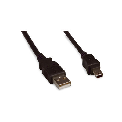 15ft USB Type A to Mini B 5 Pin Cable - Black