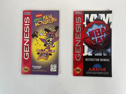 Lot of 5 Vintage Sega Genesis Games + Sega NBA Jam & Real Monsters Manual & More - Picture 6 of 10