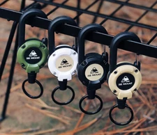 Outdoors Retractable Key Chain Reel Holder Heavy Duty Cord Carabiner Key Holder