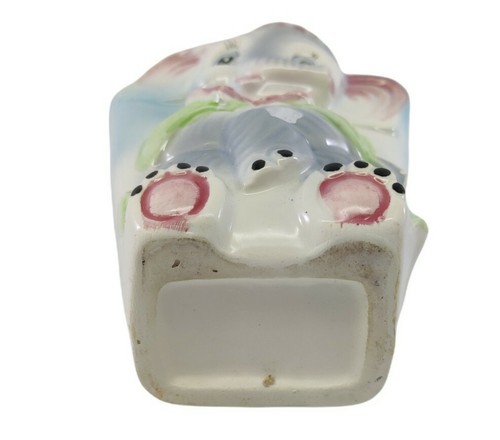 Vintage Circus Elephant Wearing Hat & Bow Tie Wall Pocket Japan READ!! - Picture 11 of 12