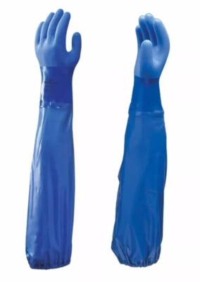 Showa 690 Öl Chemie Handschuhe Stulpe Vollarm wasserabweisend - Größe 8/M.