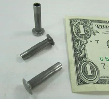 100 Plain Steel Truss Head Semi-Tubular Rivets 3/16" Dia x 7/8" Long / 3/4" Grip