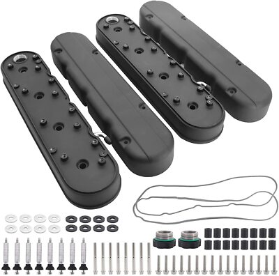 LS Smooth Cast Valve Covers with Coil Mounts&Covers for Chevy Small Block SB V8