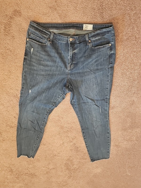 COSMIC BLUE LOVE Mid-Rise Ankle Crop Jeans Women's Size 20W STRETCH