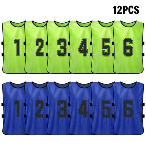 12 PCS Adults Soccer Pinnies Quick Drying Football Team Jerseys Sports Q1K3