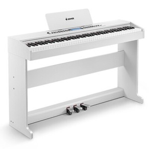 Donner DDP-95 Pianoforte Digitale 88 Tasti Ponderato Display LCD Pianoforte Elettrico Bianco
