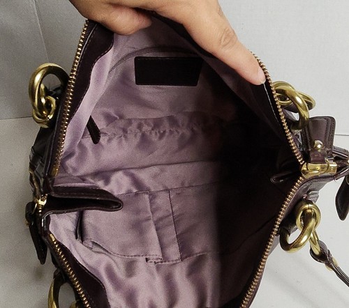 Vintage Coach Kristin Spectator N/S Tote Purple/Ostrich #18303 w/ Dust Bag - 第 17/19 張圖片