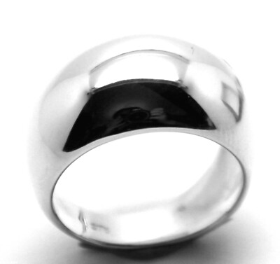 Kaedesigns New Genuine 9kt 9ct White Gold 10mm Full Solid Extra Large Dome Ring
