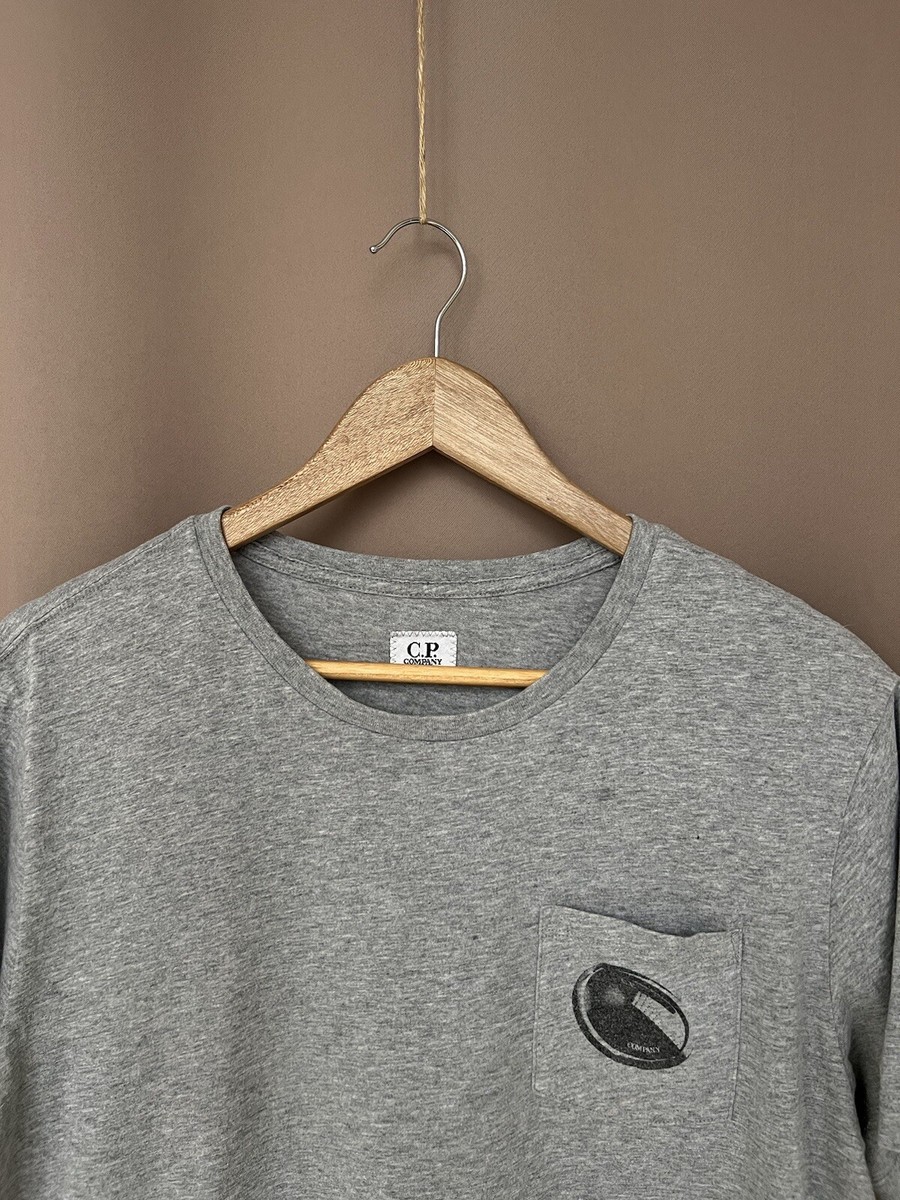 【C.P. COMPANY】Chest Logo Pocket Short Sleeve T-shirt C.P Company Pocket Logo T-Shirt Mens Size M/L Gray Short