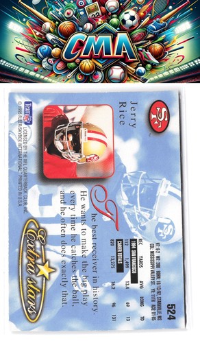 1995 Ultra #524 Jerry Rice - Picture 2 of 2