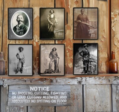 Bass Reeves Old West Black History Cowboys Wall Art Decor Set of 6 Prints 8.5x11