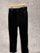 Talbots Pants Womens Petite 10 10P Stretch Black Velvet Flawless Straight Curvy