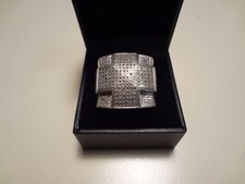  365-LARGE VINTAGE STERLING SILVER CROSS RING-925-SIZE-10.5-OLD SOLID STERLING