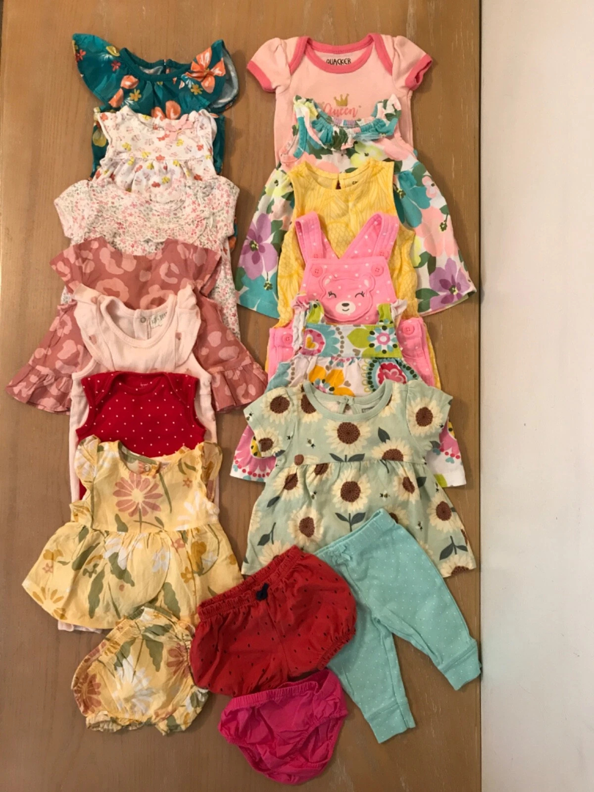 Carter's & Others Infant Girls Summer Clothing Lot of 17 Size 0-3, & 3 Months
