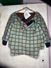 Prada Double-breasted/bomber Tartan Jacket Cacao + Blue Jacket Stylish Brand New