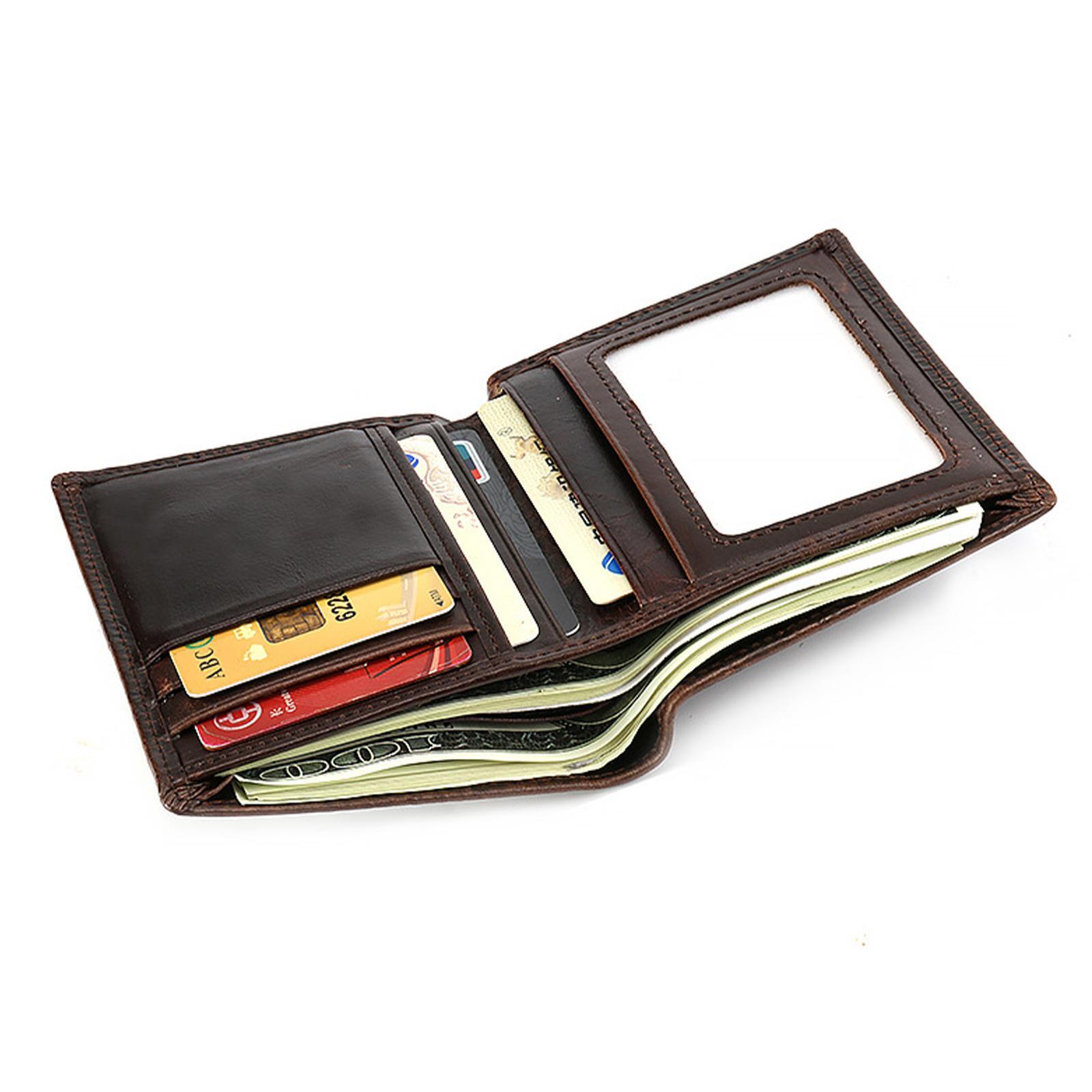 Dragon Brown Bifold Genuine Cowhide Leather Wallet for Men Travel Purse