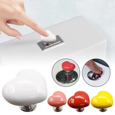 Love Heart Shaped Toilet Button Colorful Plastic Toilet Tank Button Aid JQ