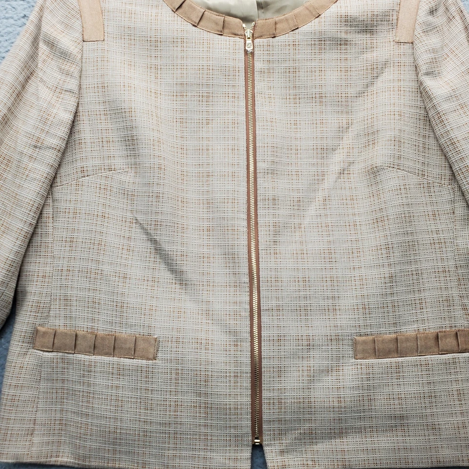 Jones New York Blazer Jacket Women Size 16 Multi Long Sleeve Round Neck Full Zip - Image 3 of 4