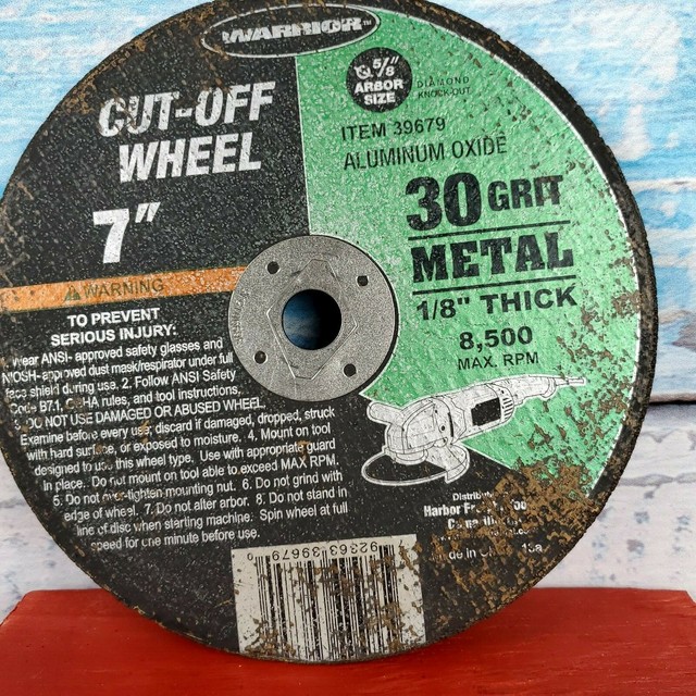 Warrior Cut Off Wheel 7' 30 Grit Metal 1/8 Thick 8,500 RPM 5/8 Arbor