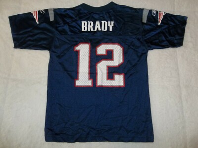 Tom Brady #12 New England Patriots REEBOK Football Jersey BOYS L