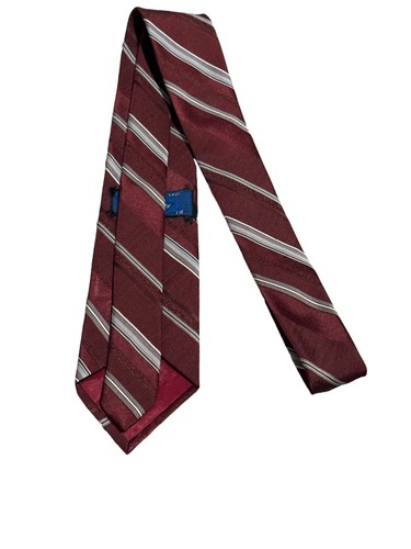 JCPenny Mens Neck Tie 3" Wide 54" Long Maroon Red Diagonally Striped - Picture 2 of 7