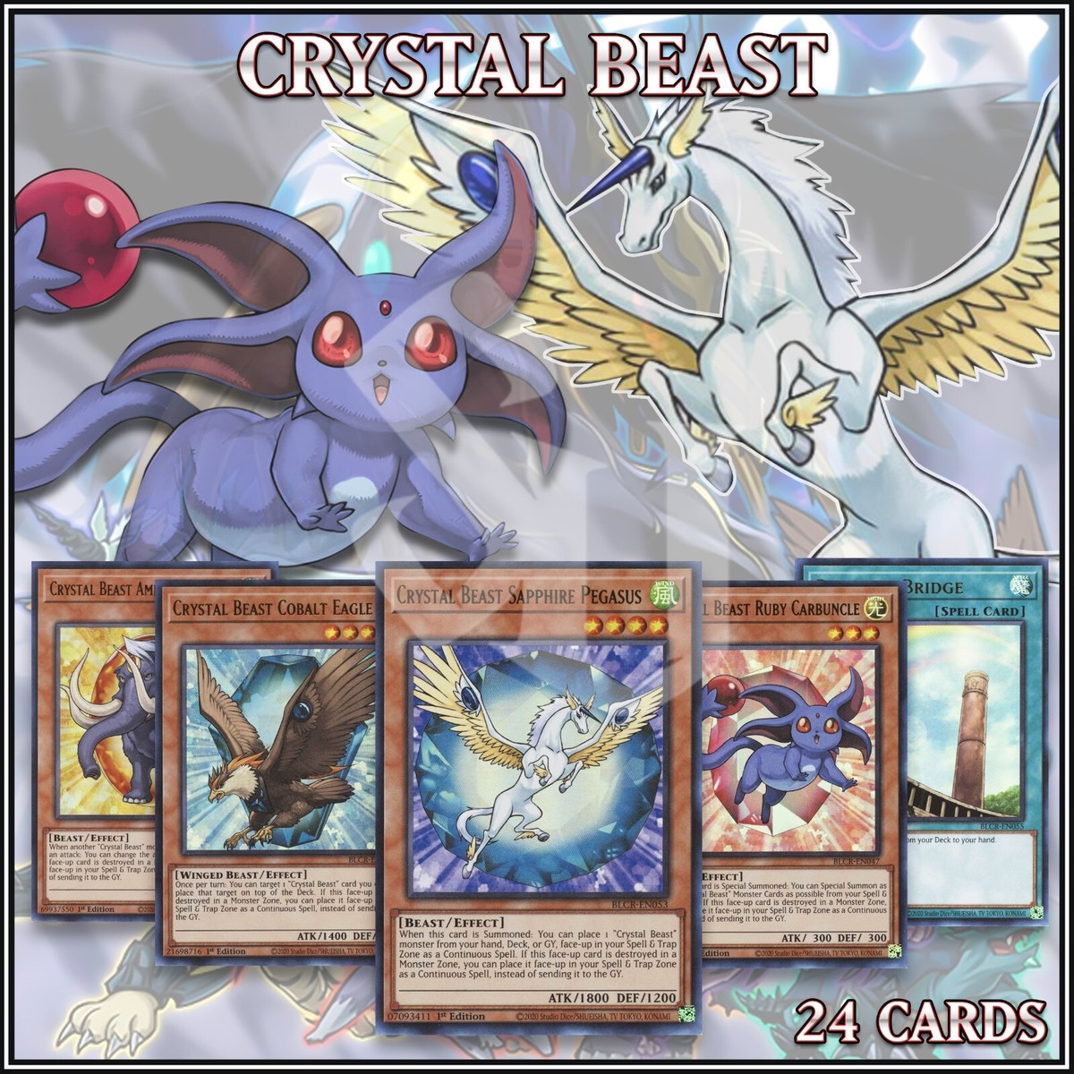 JESSE'S ULTRA RARE CRYSTAL BEAST DECK 24 | Pegasus Tiger Ruby