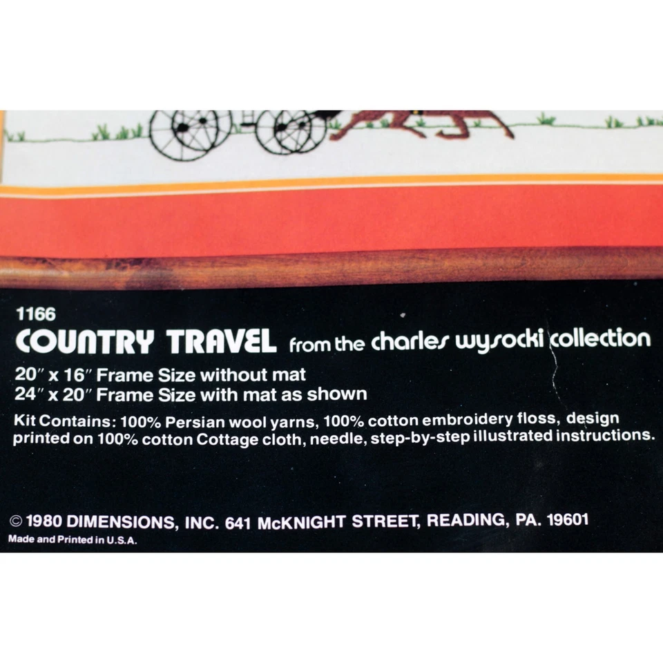 Vintage Crewel Embroidery Kit Fall Autumn Pumpkin Charles Wysocki Travel America - Image 2 of 4